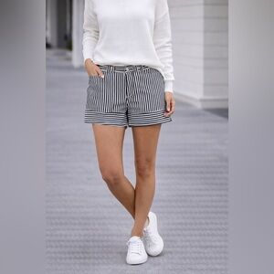 Nautica Navy and White Striped Women's Shorts